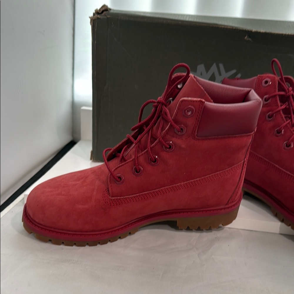 Timberland Red Suede Lace-Up Boots